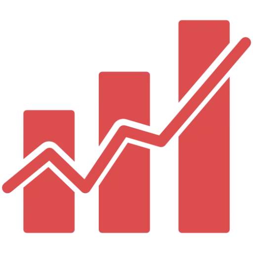 Red Chart Going Up Icon